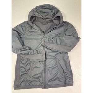 MARC ANTHONY Womens  Black Full Zip Hooded Jacket Cotton Blend Size L